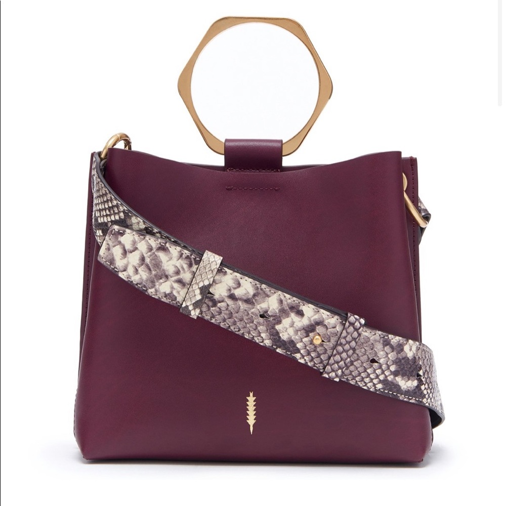 Thacker small leather tote with hex handle